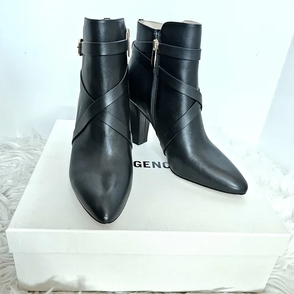 NEW L'AGENCE Francine Elegant Pointed Toe Black Ankle Boots 9.5